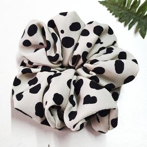 8 for $15 * Large Polka Dot Black Tan Scrunchie